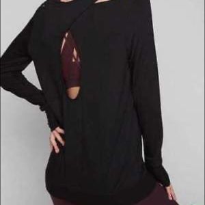 Athleta Tunic Length Black Sweatshirt S